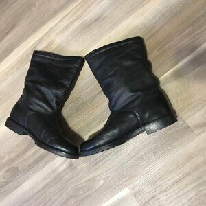 College Ladies Black Leather Boots Size 8